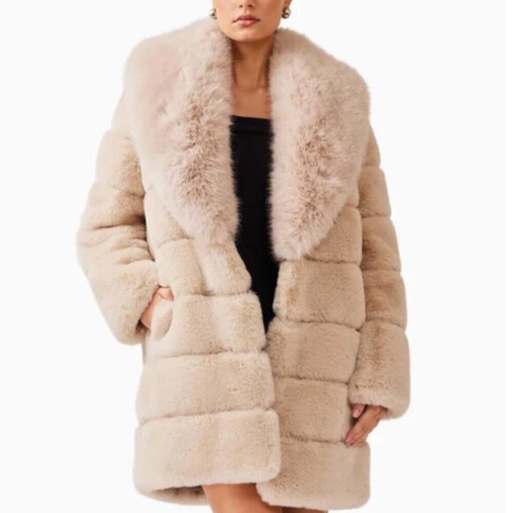 ELLIATT GENUINE SUEDE & FAUX FUR COAT JACKET NWT WOMEN’S BEIGE SIZE S/M - Picture 14 of 14